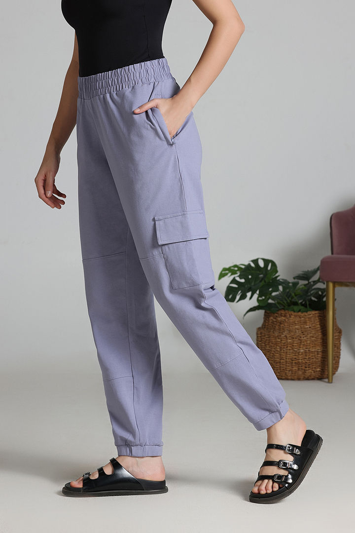 Zivame Knit Cotton Loungewear Bottom - Silver Bullet — image 2